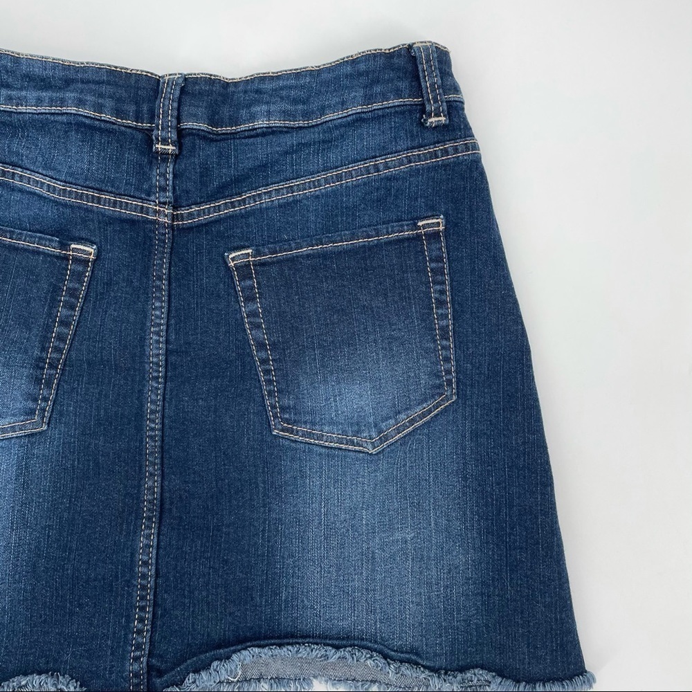NOBO Denim Mini Skirt with Red Striped Seams - Picture 10 of 13